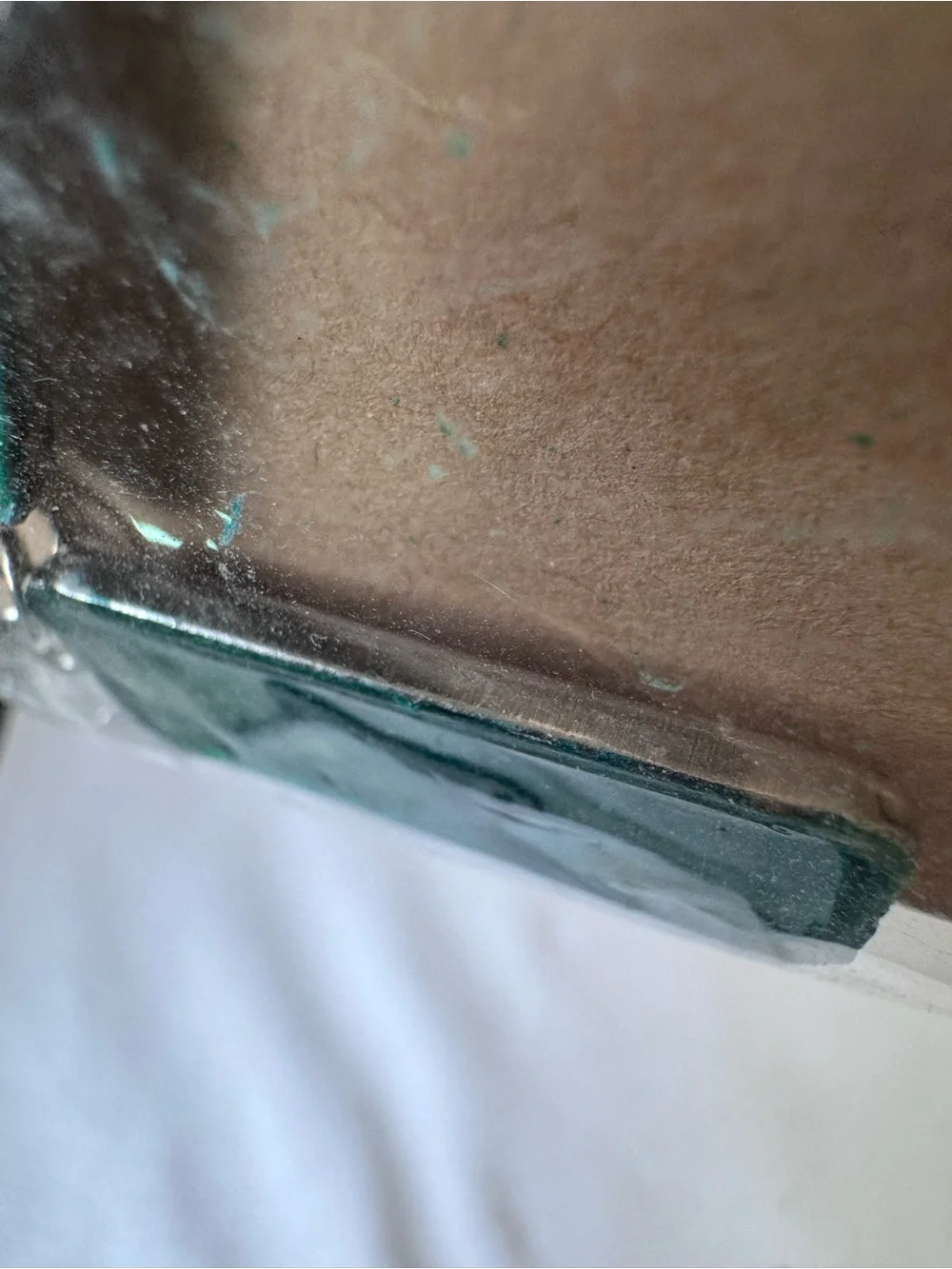 Hand Crafted Teal Green Rectangular Resin Drop Earrings